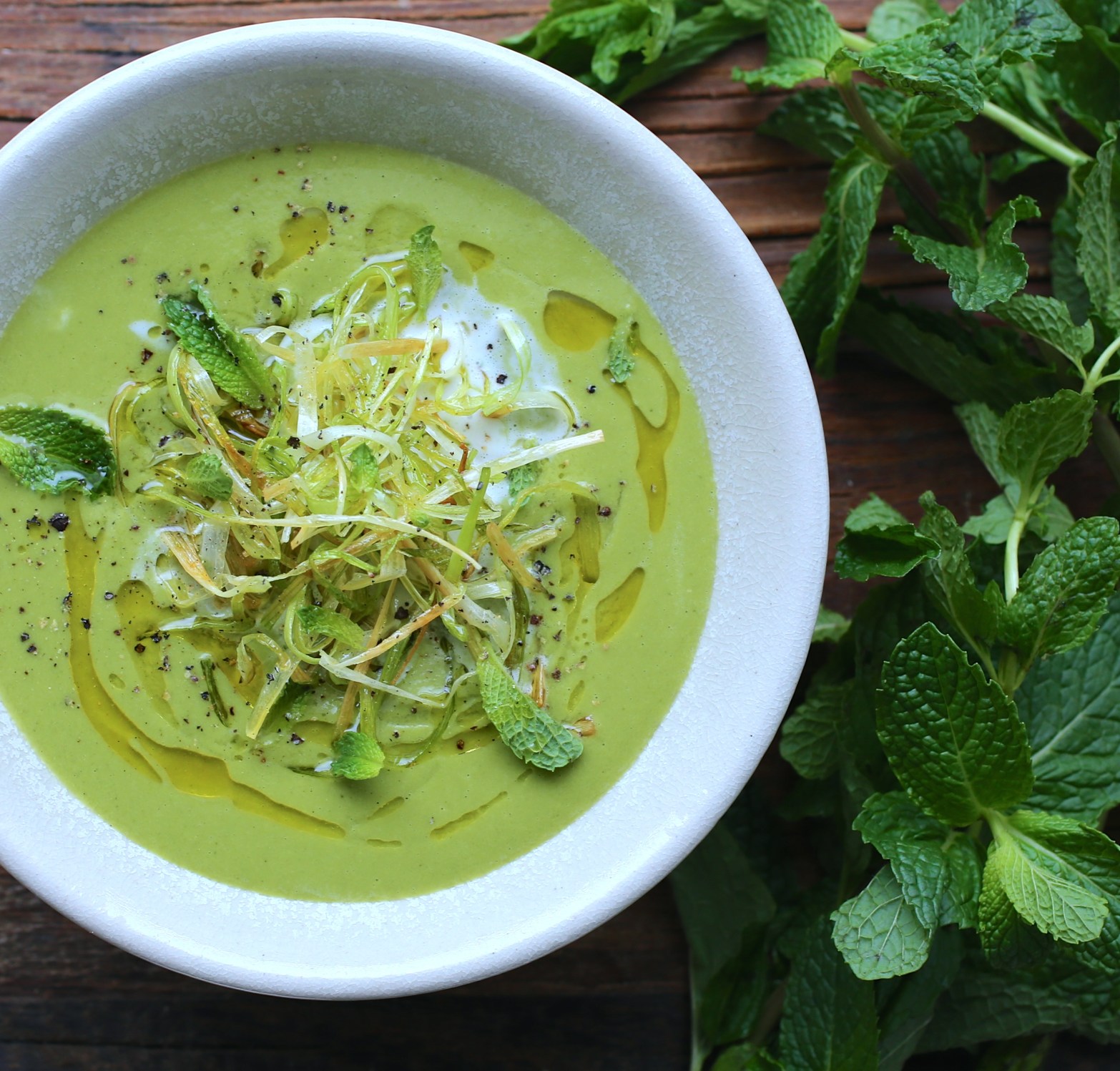 Creamy Pea Soup with Mint