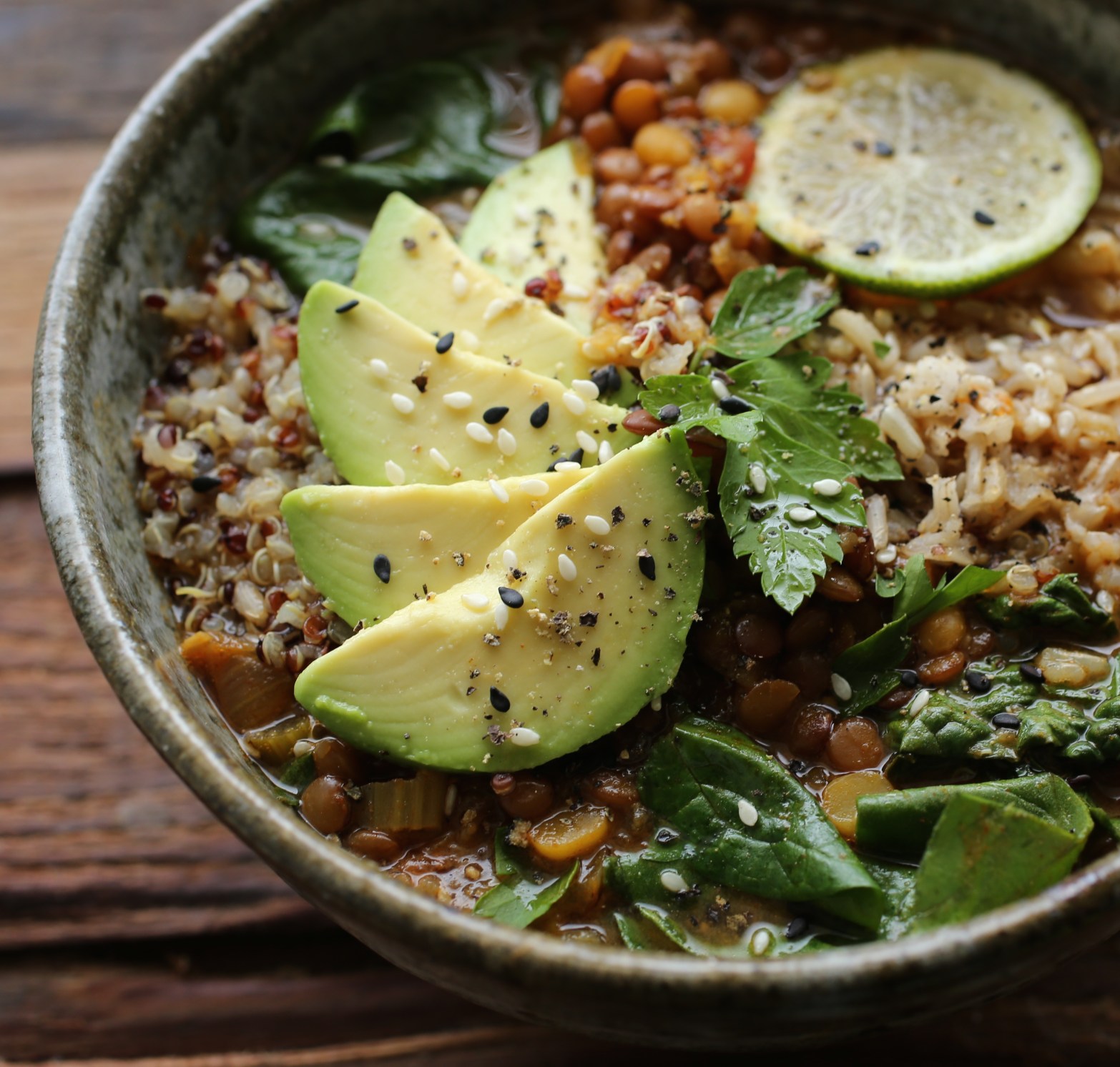 Lentil Quinoa Soup Bowl