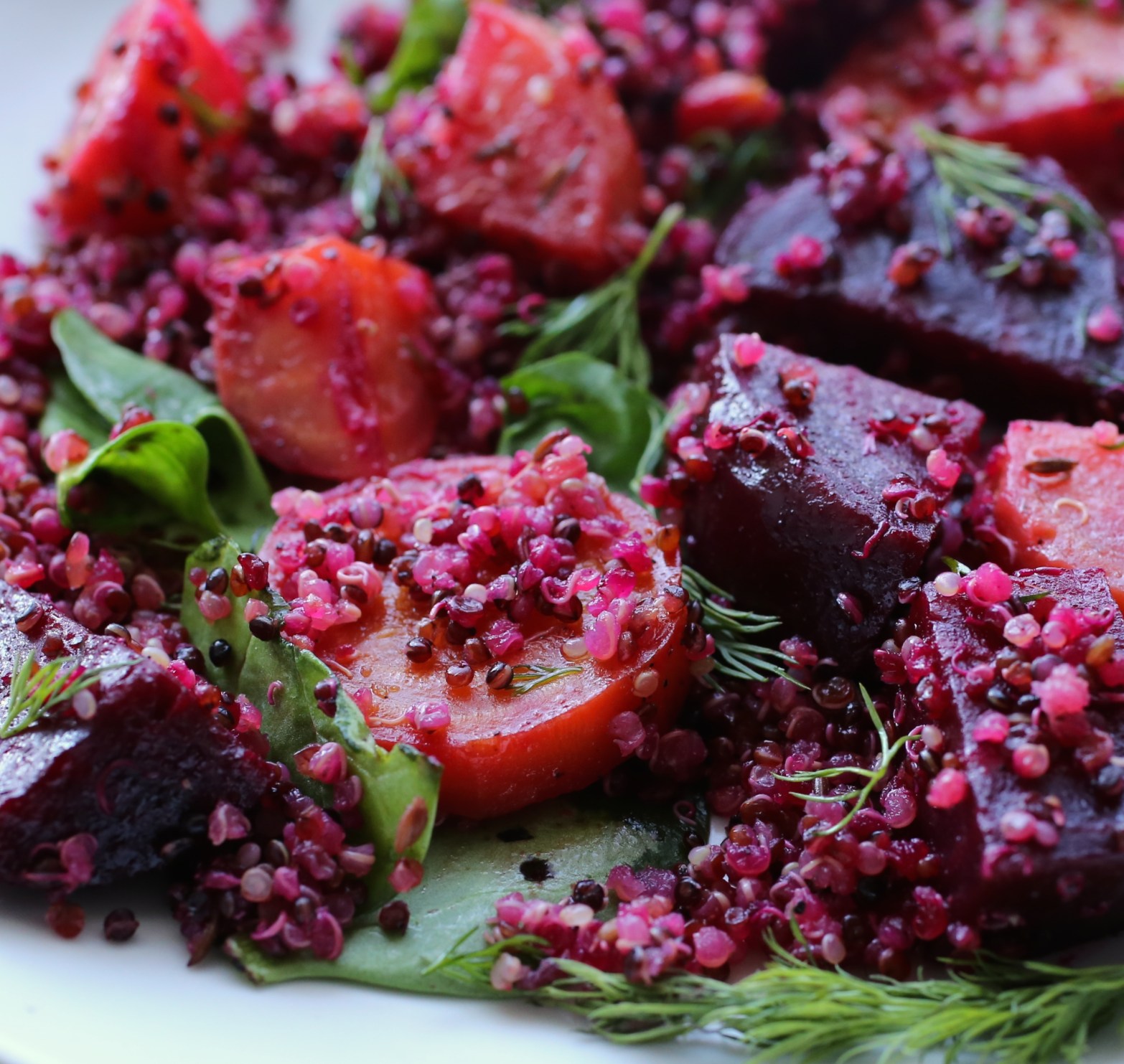 Quinoa with Roasted Red and Golden Beets