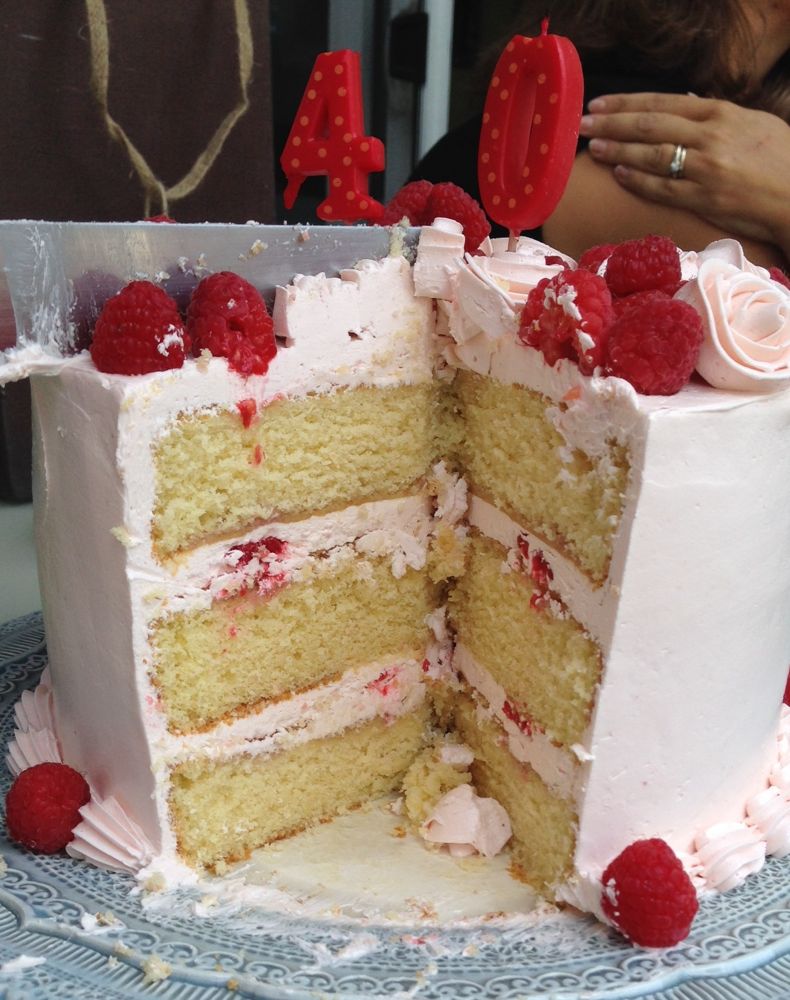 Yellow Cake with Raspberry Buttercream