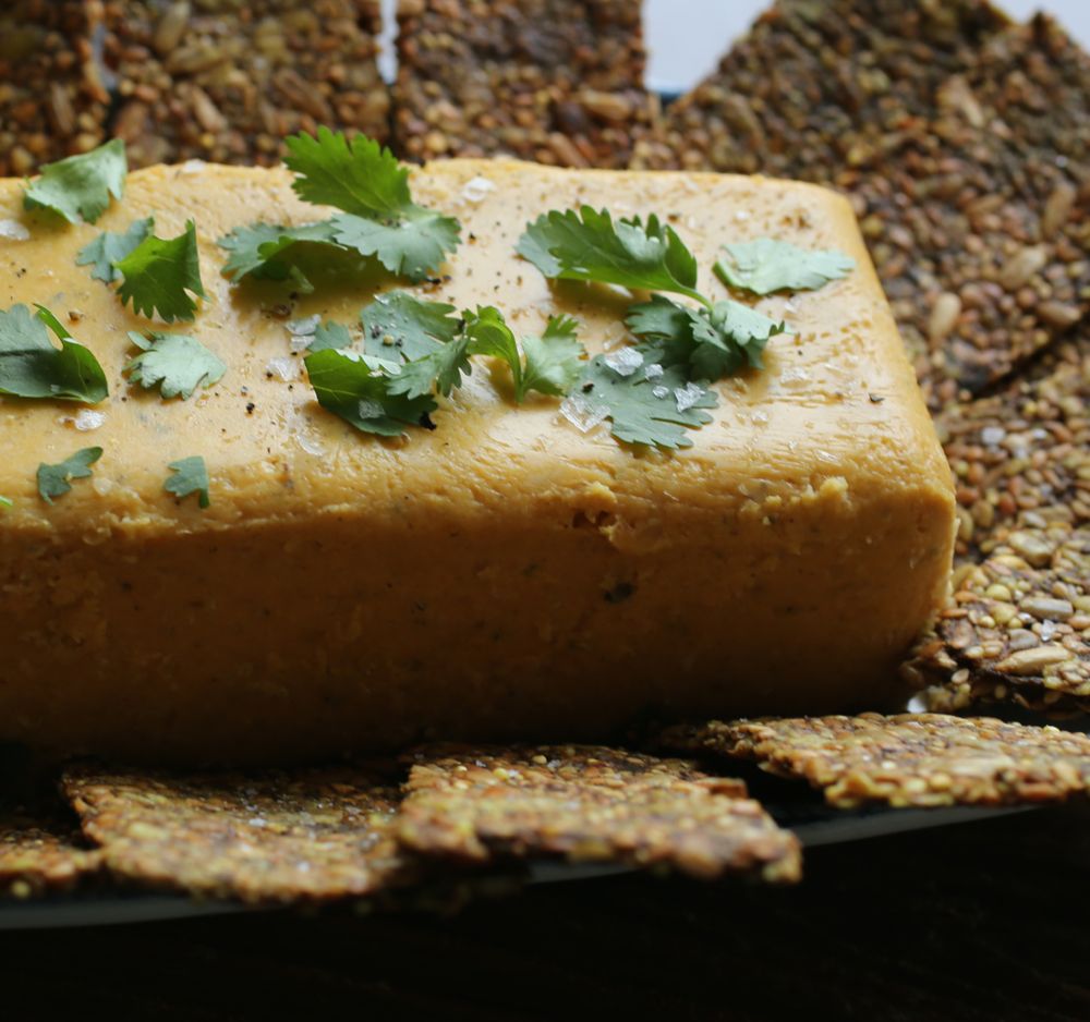 Red Lentil Terrine with Cumin and Turmeric Crackers