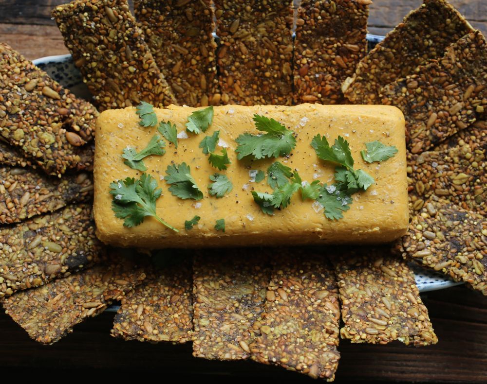 Red Lentil Terrine with Cumin and Turmeric Crackers