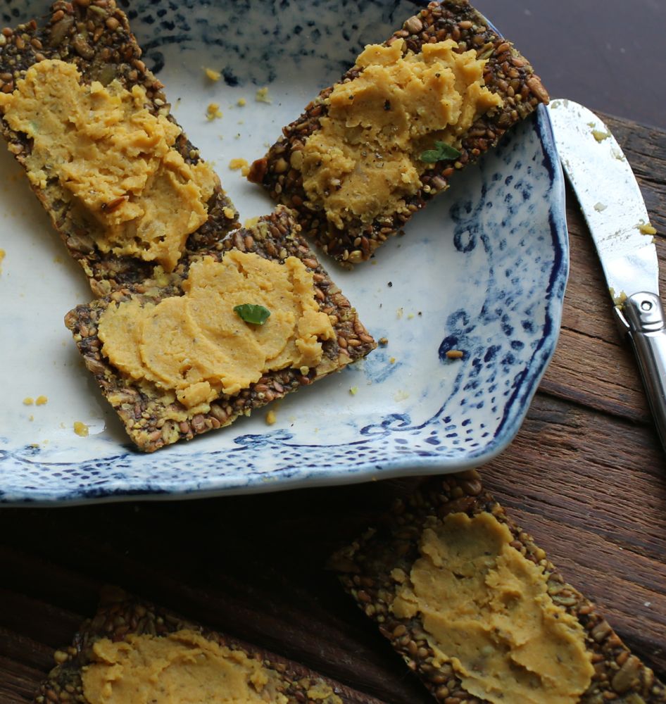 Red Lentil Terrine with Cumin and Turmeric Crackers