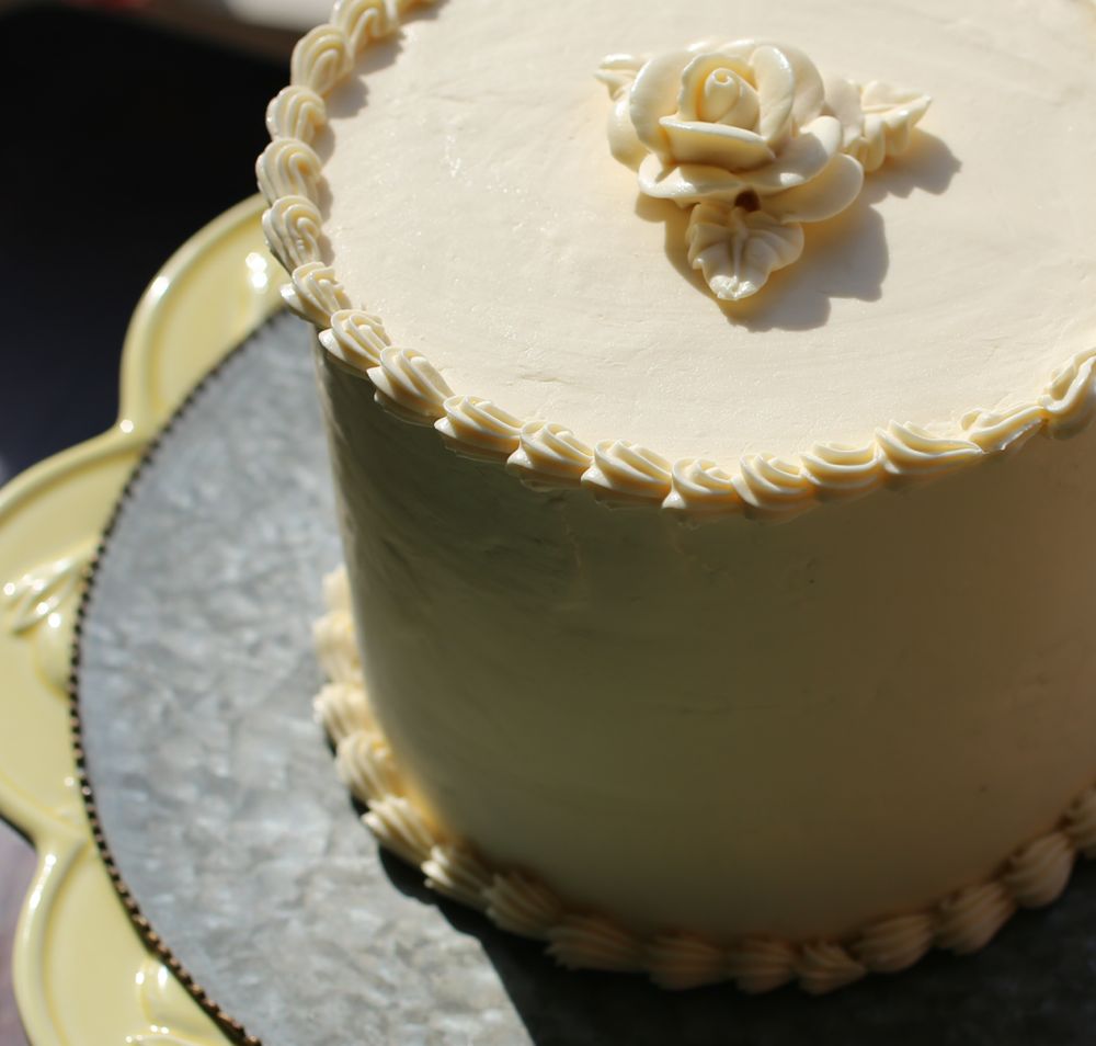 Double Chocolate Cake with Lemon Italian Meringue Buttercream 