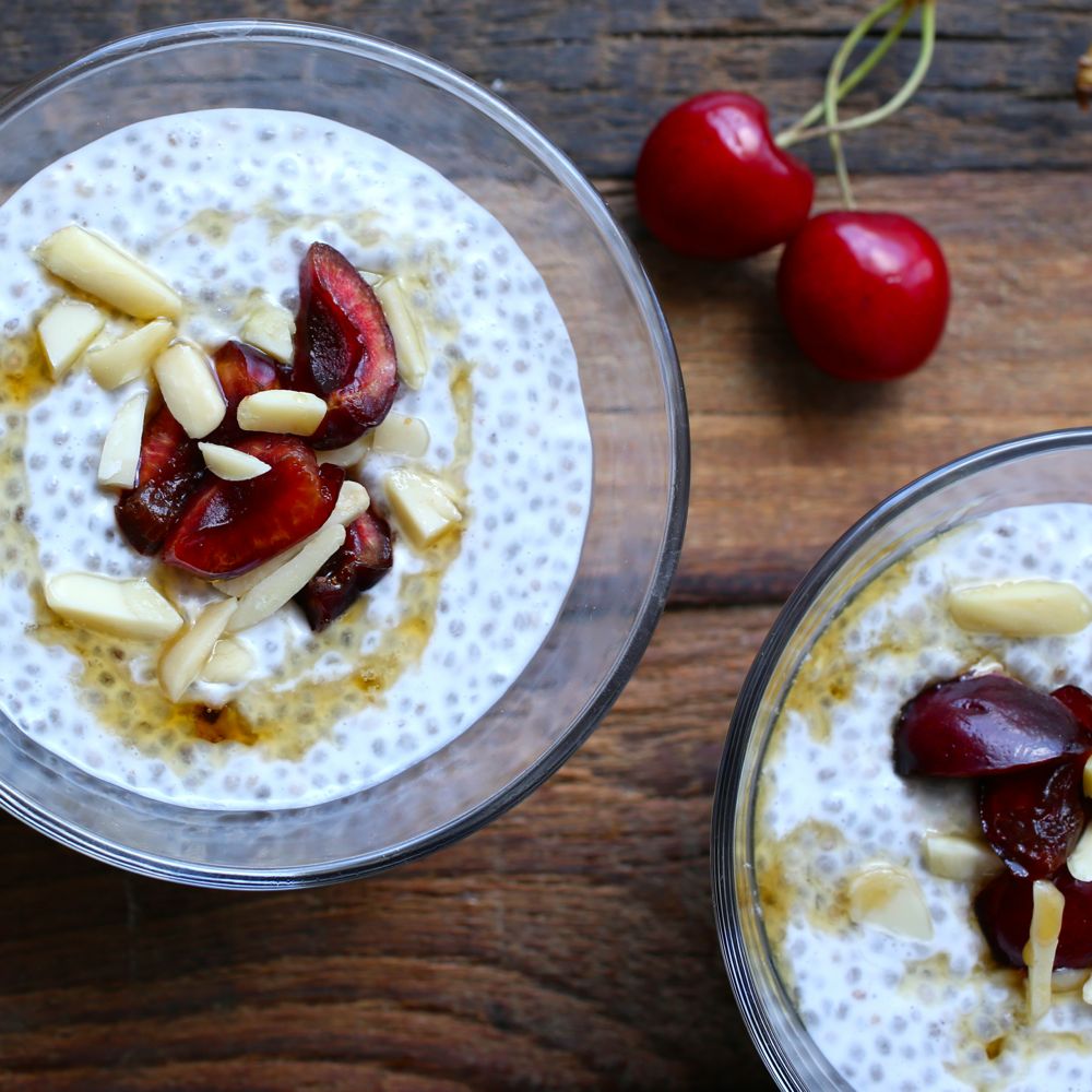 Coconut Cherry-Almond Chia Pudding