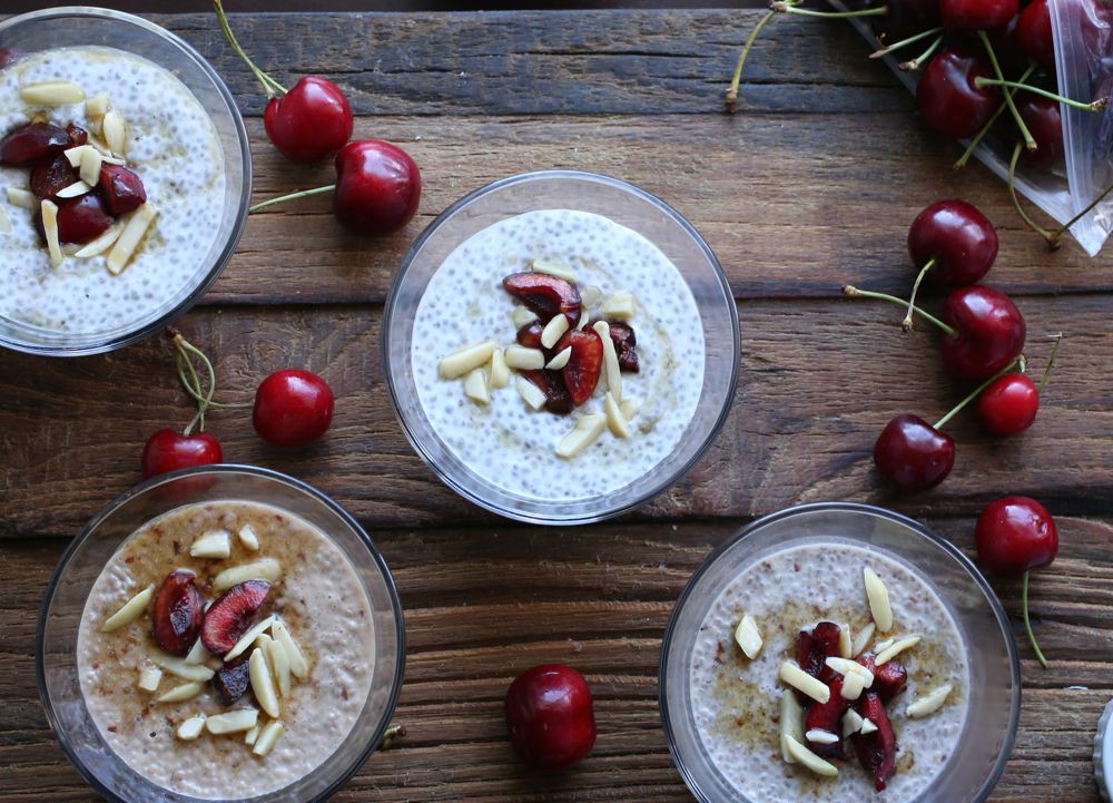 Coconut Cherry-Almond Chia Pudding