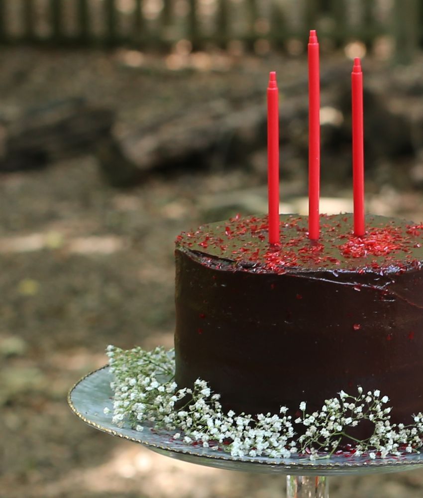 Yellow Cake with Chocolate Ganache