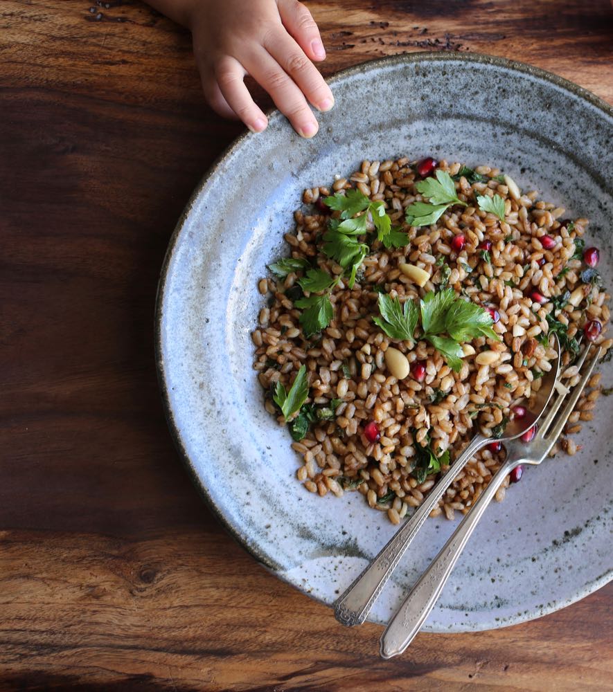Toasted Farro with Greens